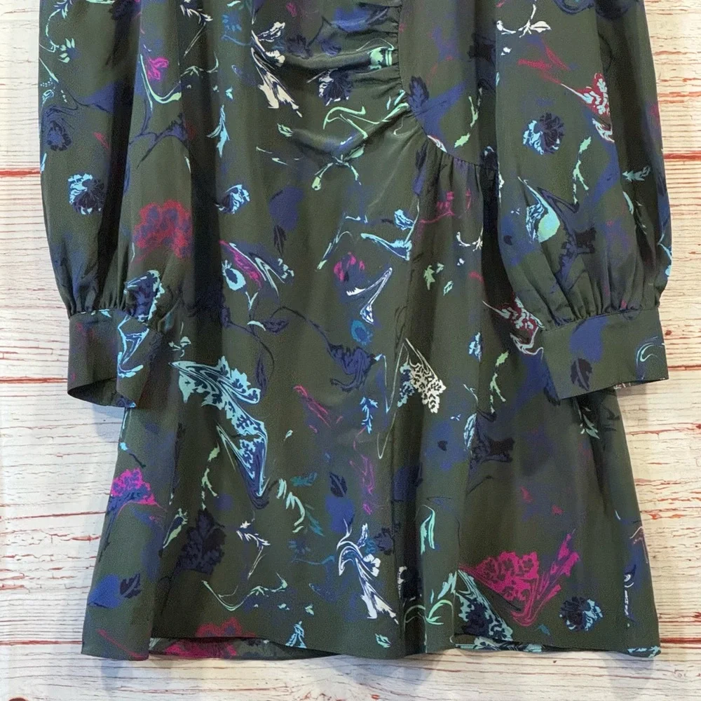 Tanya Taylor Clarisse Silk Dress in Green Sz 8
